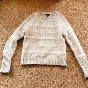 J Crew gray sweater with white stripes XS